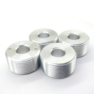 CNC Turning Aluminum Coupling Ring With External Threads Anodizing Passivation Polishing
