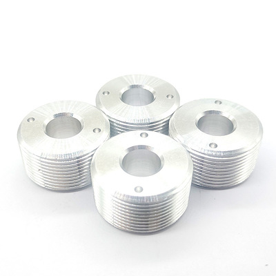 CNC Turning Aluminum Coupling Ring With External Threads Anodizing Passivation Polishing