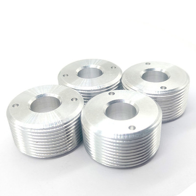 CNC Turning Aluminum Coupling Ring With External Threads Anodizing Passivation Polishing